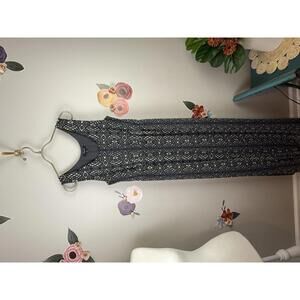 Madewell Charcoal Gray Geometric Print Sleeveless Maxi Dress - Size - Small